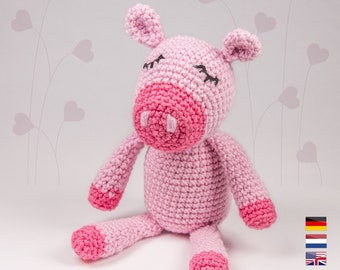 Piggy 'Scarlett' • LuckyTwins • Amigurumi crochet pattern PDF