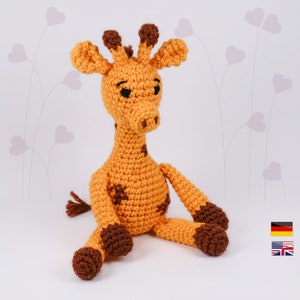Giraffe 'Glenn' crochet pattern amigurumi PDF LuckyTwins image 1