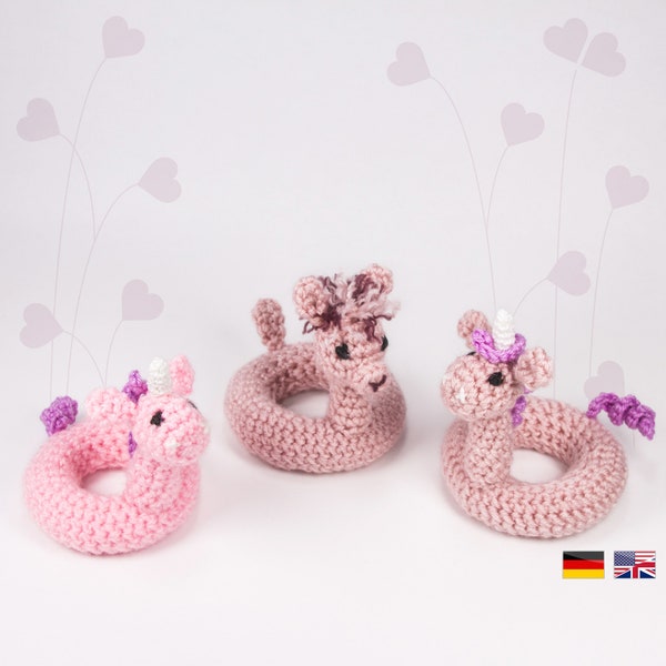 Schwimmring im Einhorn/Alpaka-Design • LuckyTwins • Amigurumi Häkelanleitung PDF