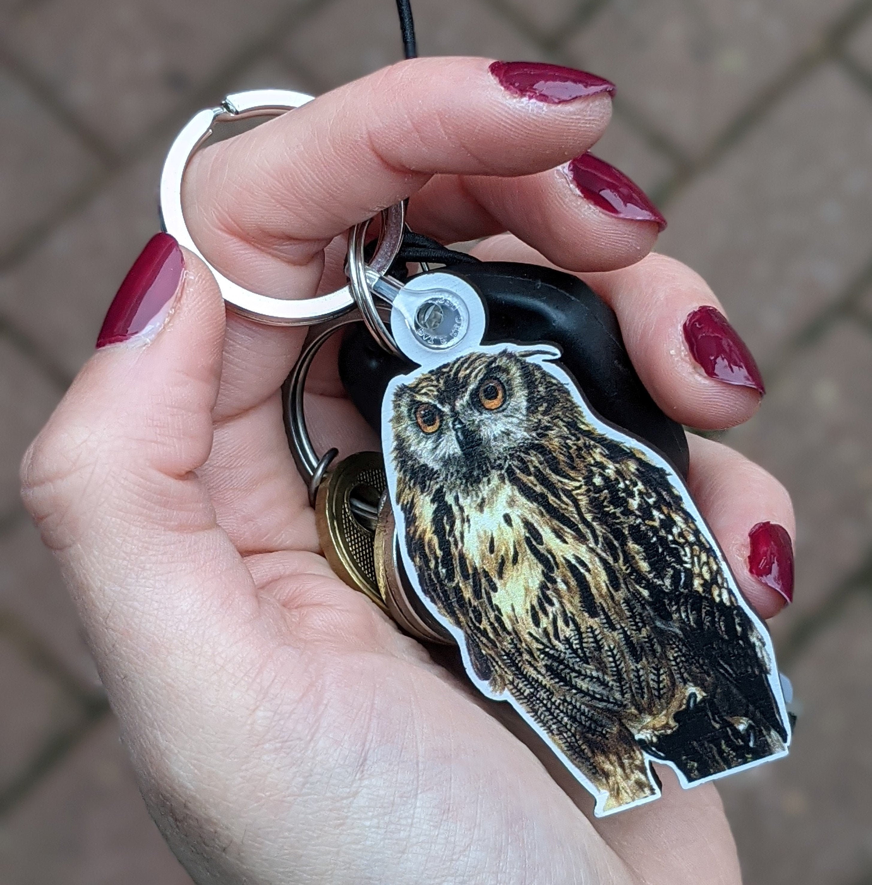 Owl Wooden Keyring