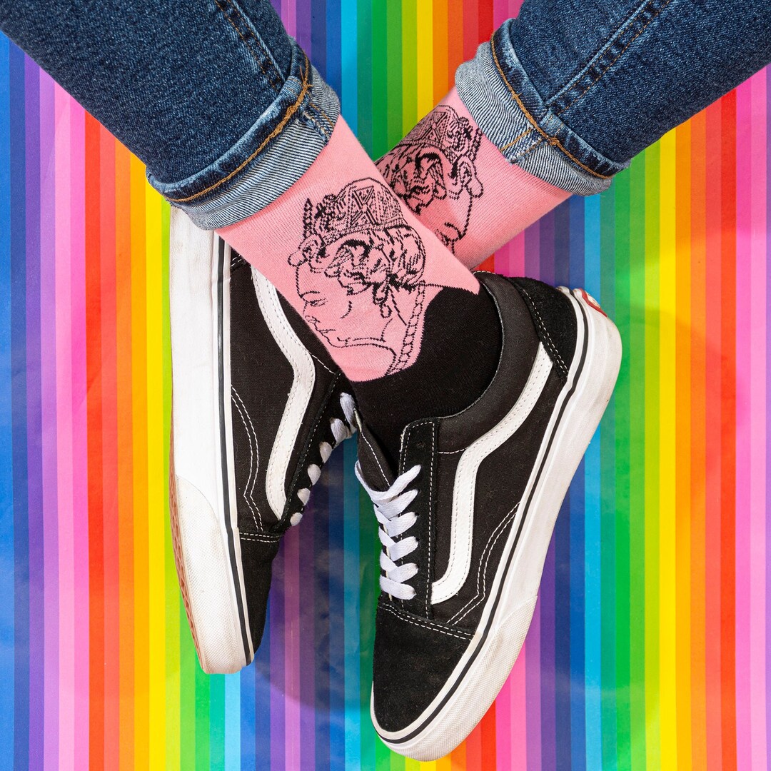 Queen Elizabeth Socks Queen Elizabeth Ii Funky Socks Etsy