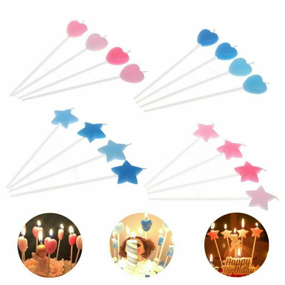 Star / Heart Birthday Candles Set of 4 Natural Soy Wax Candles Etsy UK