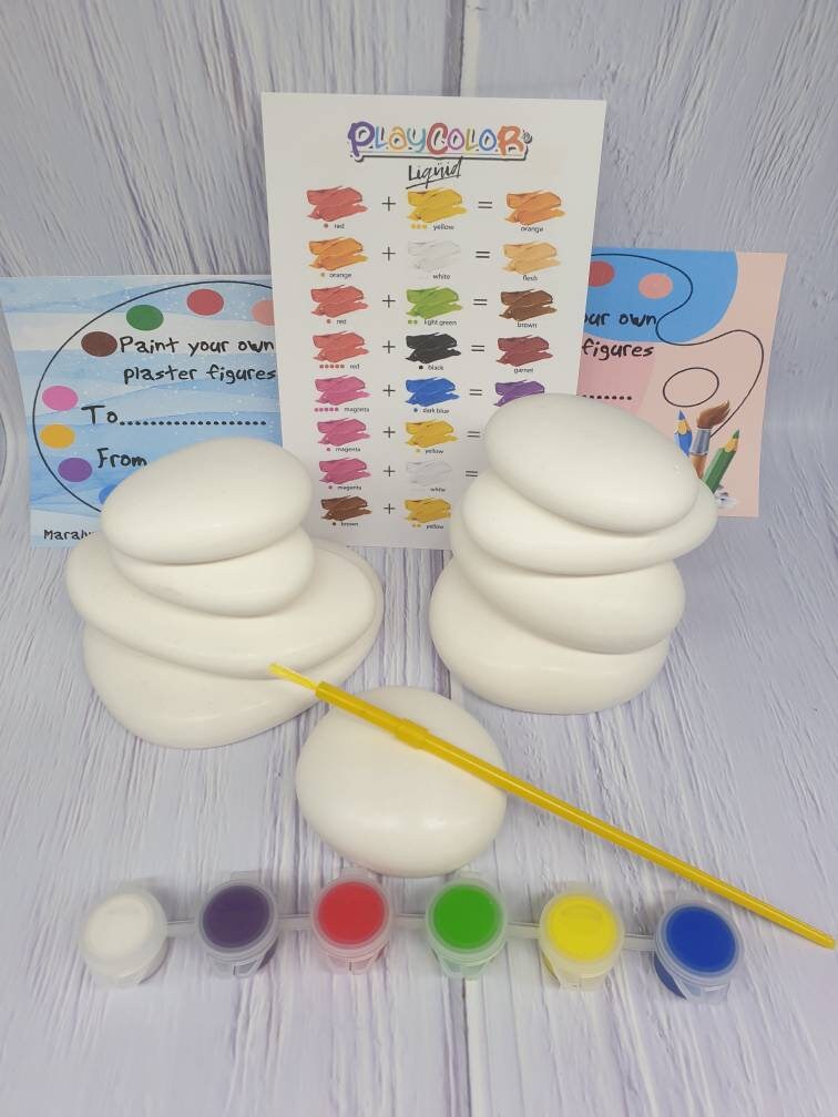 Paint Your Own Rocks Plaster of Paris Painting Includes Etsy