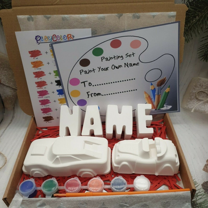 Paint Your Own Vehicle and Name Craft Kit birthday Gift Etsy