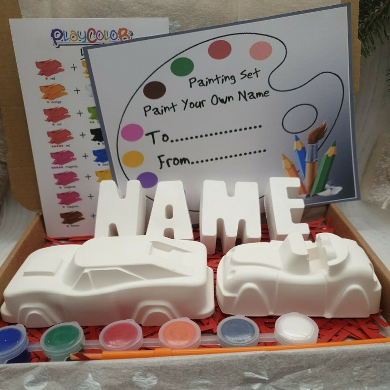 Paint Your Own Vehicle and Name Craft Kit birthday Gift Etsy