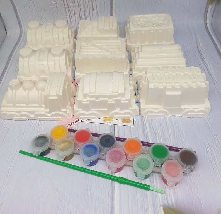 Paint Your Own Train Set Large 9 Carriages. Kids Activities Etsy UK