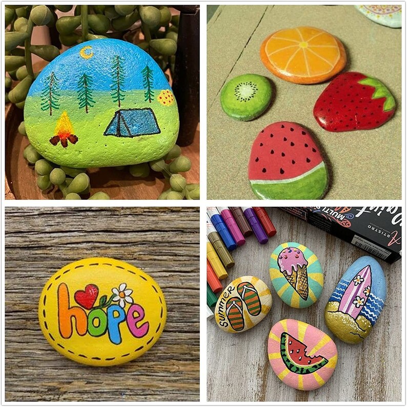 Paint Your Own Rocks Plaster of Paris Painting Includes Etsy