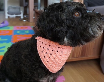 Dog neck scarf amigoll9 handmade pink (pattern 2) circumference of 30 cm