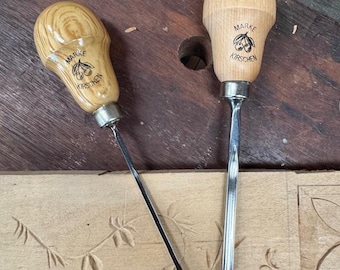 Pear-Handled Wood Carving Chisel - Straight "" Tool - 4mm