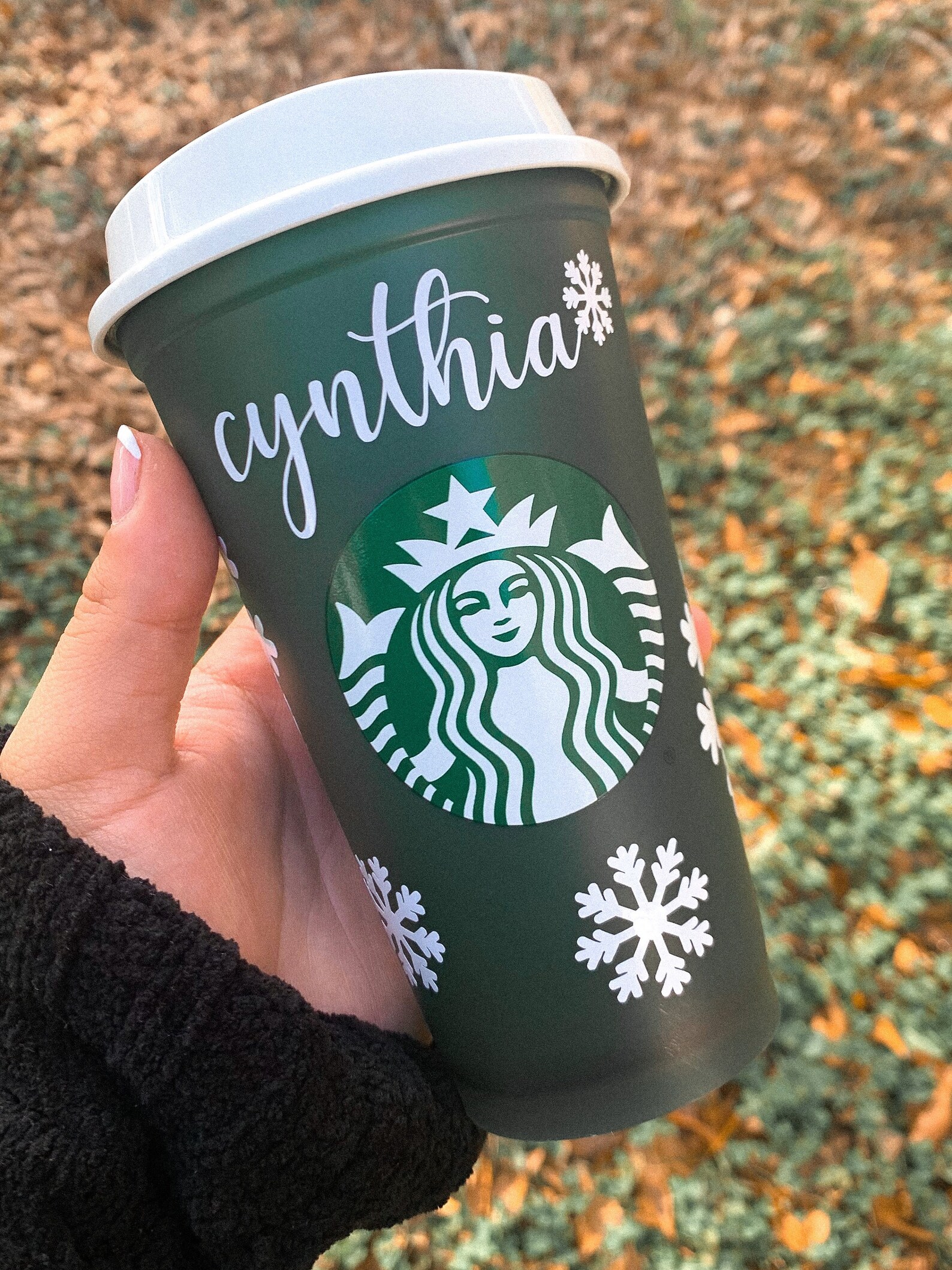 Winter Starbucks Cup Snowflake Starbucks Cup Color Etsy