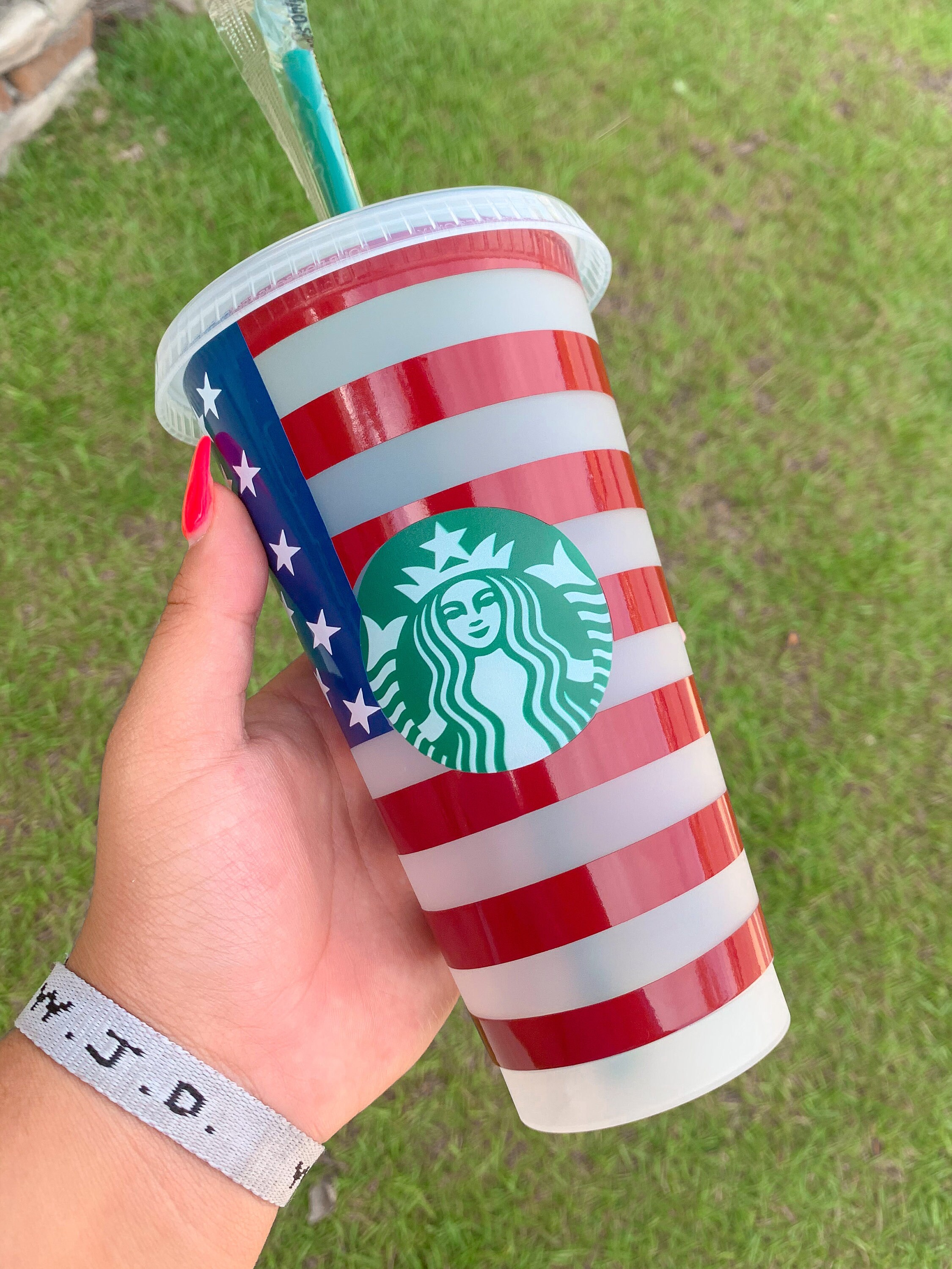 Handmade American Flag Starbucks Cup | Patriotic Gift - Etsy