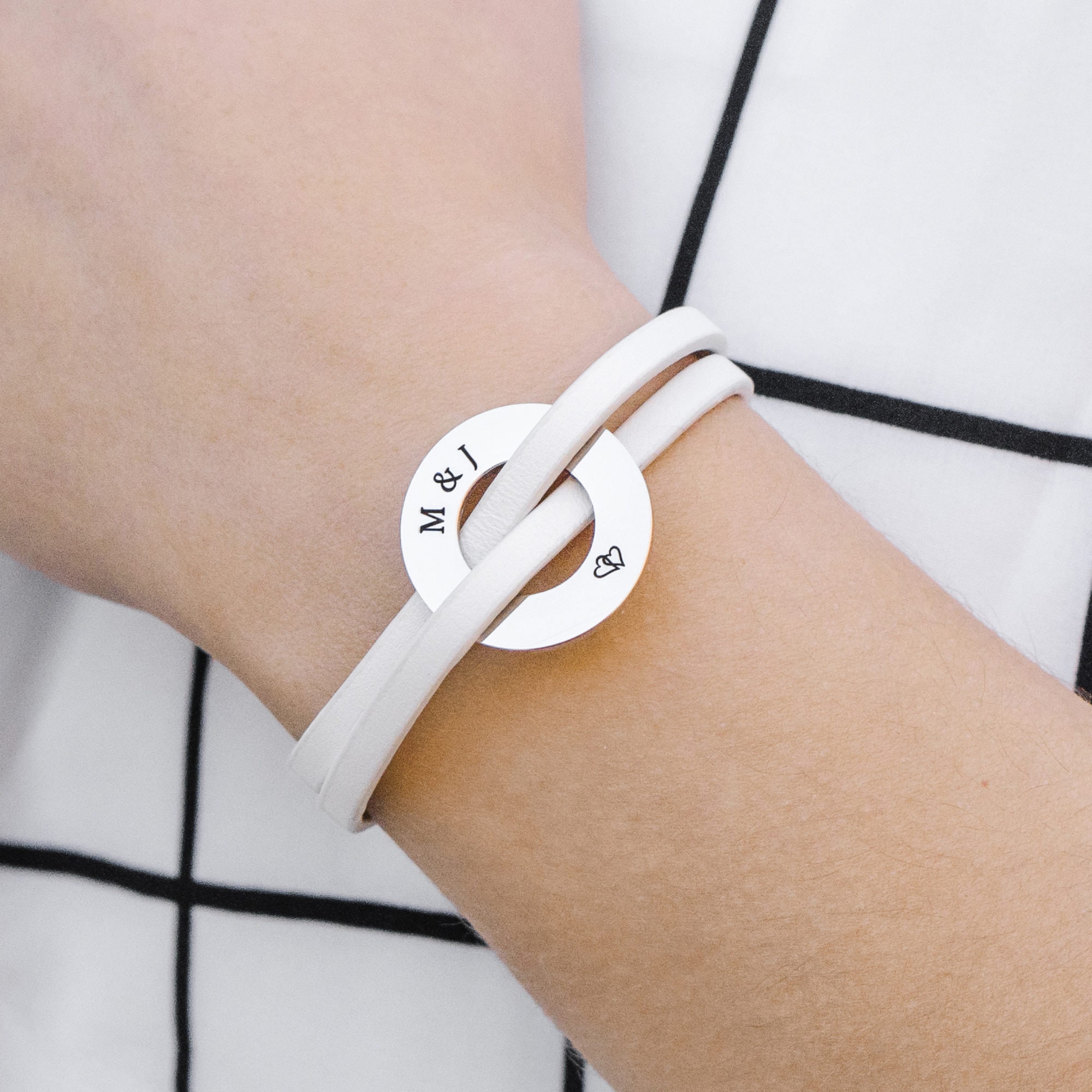 CUSTOM womens leather bracelet 15 LEATHER COLORS Engraved Etsy