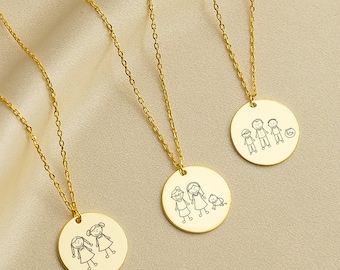 Colar de prata para membros da família, colar com pingente de família, colar de prata personalizado, colar de moeda gravada, colar pendente de moeda da família