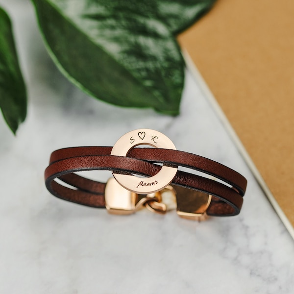 Leather brown bracelet. Bracelet homme / Gift for Her / Engraved Leather Bracelet / Personalized Bracelet /Customized Bracelet /Gift for Him