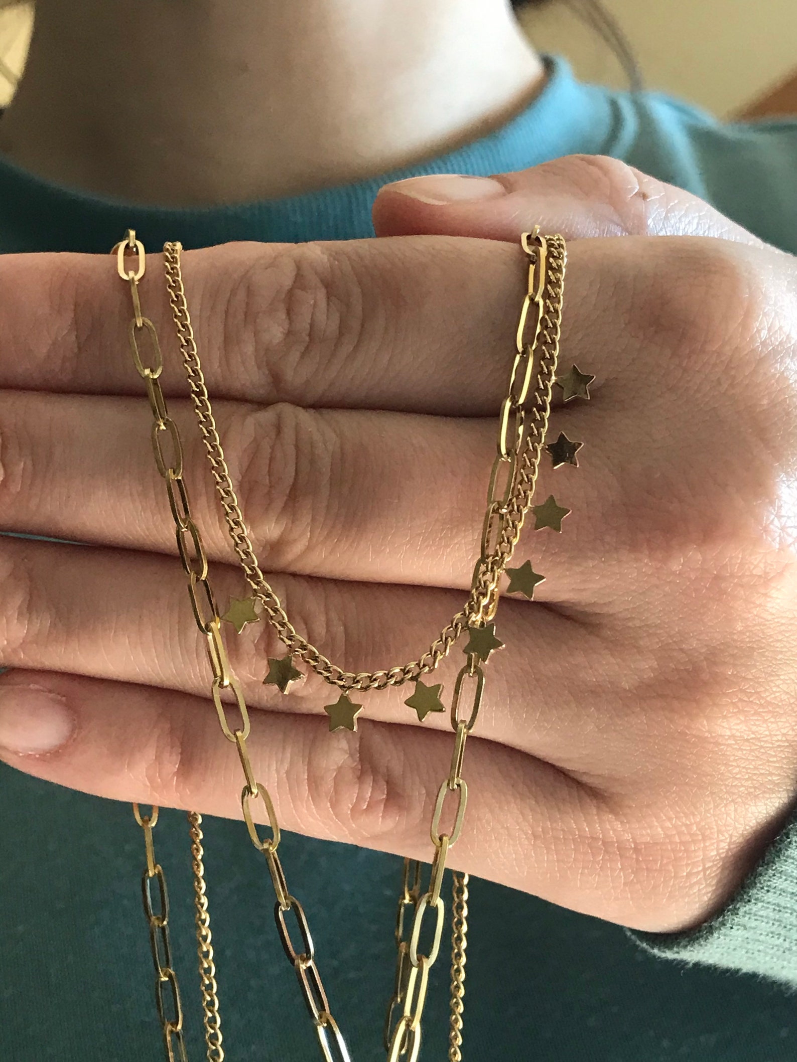 Double Layered Gold Necklace / Layer Necklace Set / Gold Chain - Etsy