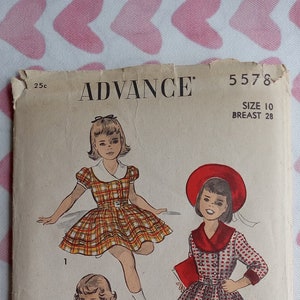 Vintage Advance 5578, Girls dress pattern, C/C
