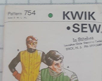 Vintage Kwik Sew 754, Mens Vest, UC/FF