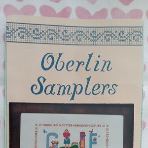 Vintage Oberlin Samplers, Golf Counted Crosstitch pattern, Unused