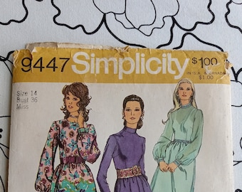 Vintage Simplicity 9447, Maxi dress pattern, UC/FF