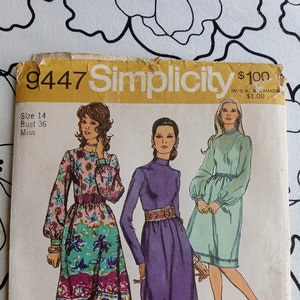 Vintage Simplicity 9447, Maxi dress pattern, UC/FF