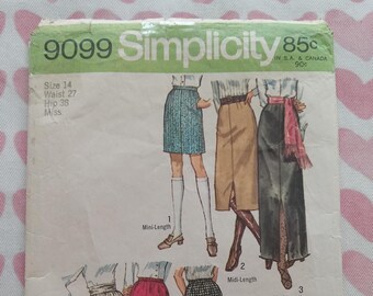Vintage Simplicity 9099, Jiffy Skirt pattern, P/C