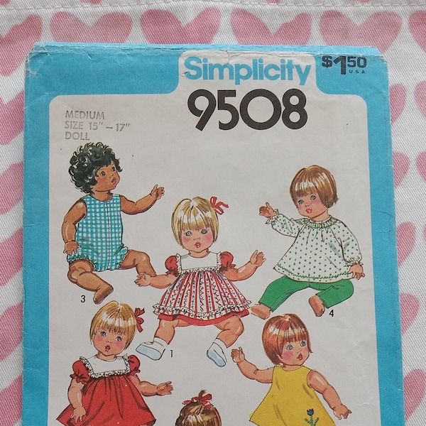 Vintage Simplicity 9508/7970/5947, Baby Alive Doll Clothes pattern, UC/FF