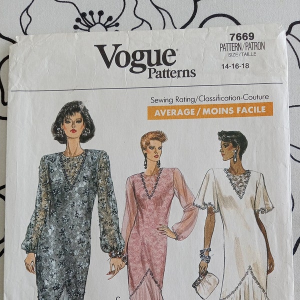 Vintage Vogue 7669, Gown pattern, UC/FF