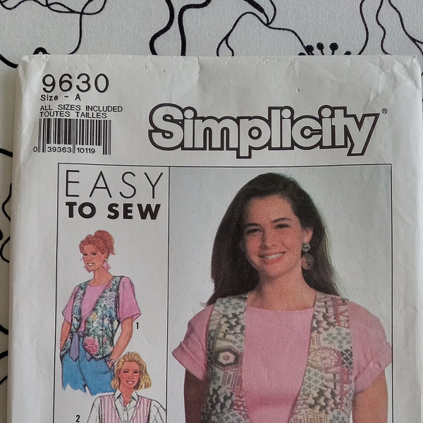 Vintage Simplicity 9630, Vest pattern, Partially Cut