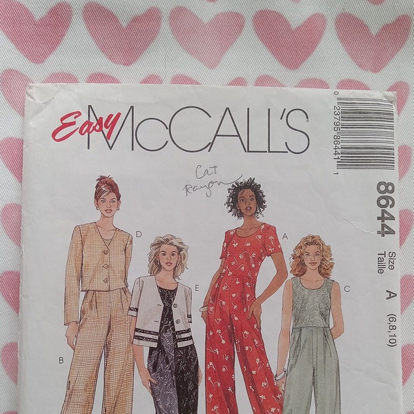 Vintage McCalls 8644, Jumpsuit pattern, P/C