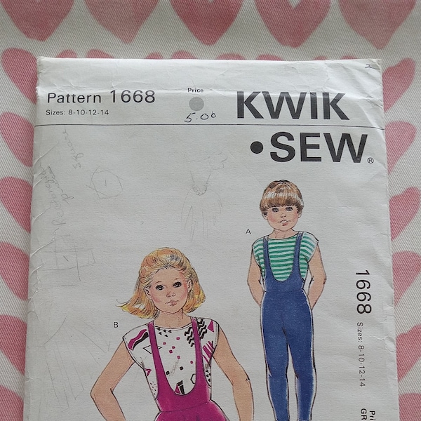 Vintage Kwik Sew 1668, Kids Skirted Unitard or Leotard pattern, UC/FF