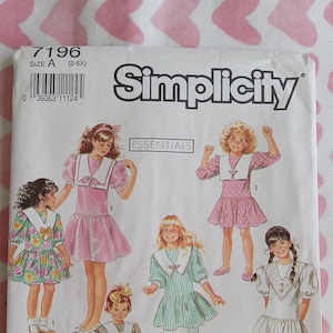 Vintage Simplicity 7196, Essentials Girls dress pattern, UC/FF