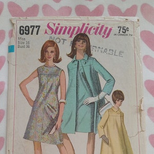 Vintage Simplicity 6977, Coat & Dress pattern, C/C