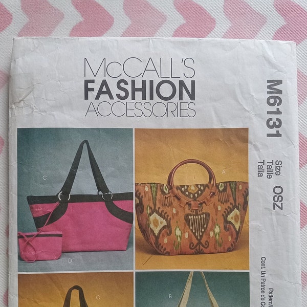 McCalls 6131, Fashion Accessories Handbag pattern, Partially cut