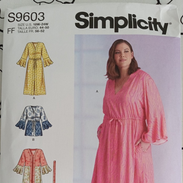 Simplicity 9603, Plus size caftan pattern, UC/FF