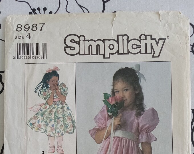 Vintage Simplicity 8987, Toddler Dress Pattern, UC/FF - Etsy