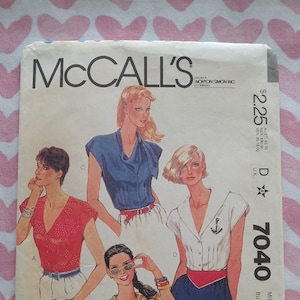 Vintage McCalls 7040, Shirt pattern, P/C