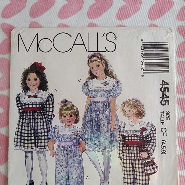 Vintage McCalls 4545, Girls Nannette pattern, UC/FF