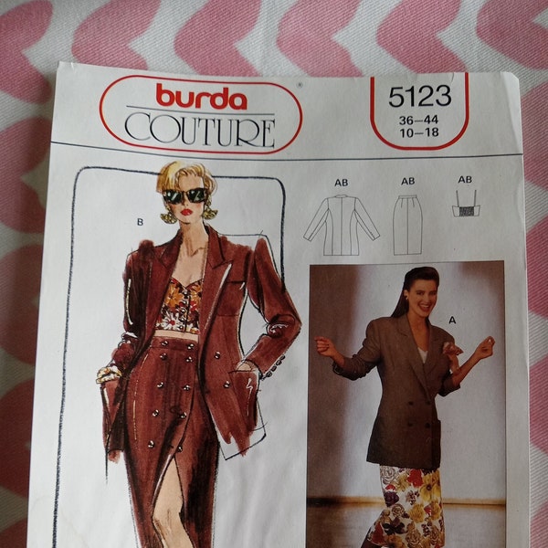 Vintage Burda 5123, Burda Couture suit pattern, Wounded Bird