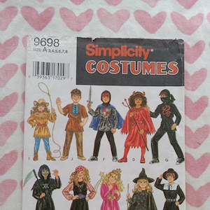 Vintage Simplicity 9698, Kids Costumes pattern, P/C