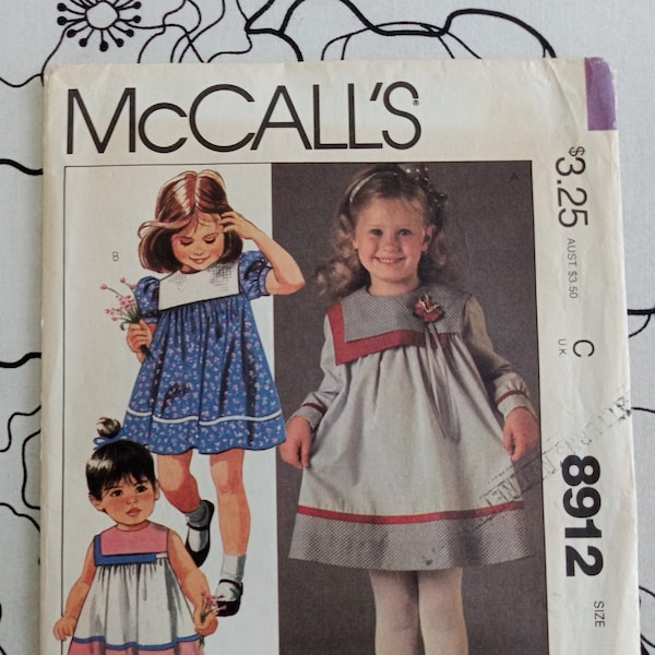 Vintage McCalls 8912, Nannette dress pattern, UC/FF