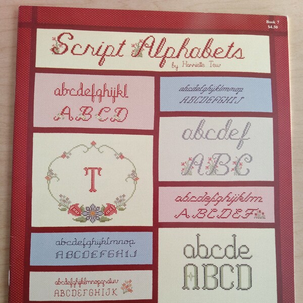 Vintage Script Alphabet designs by Hutspot House booklet, Deadstock