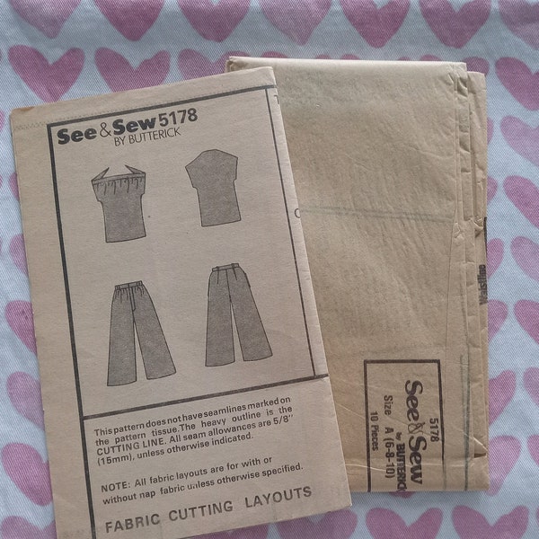 Vintage See & Sew 5178, Bateau top and Culottes pattern, Naked