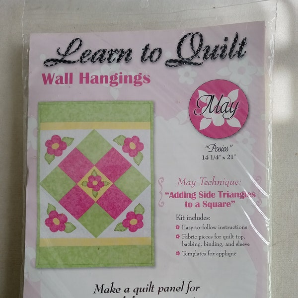 Learn to quilt Kit, May Technique Posies, New/Old Deadstock