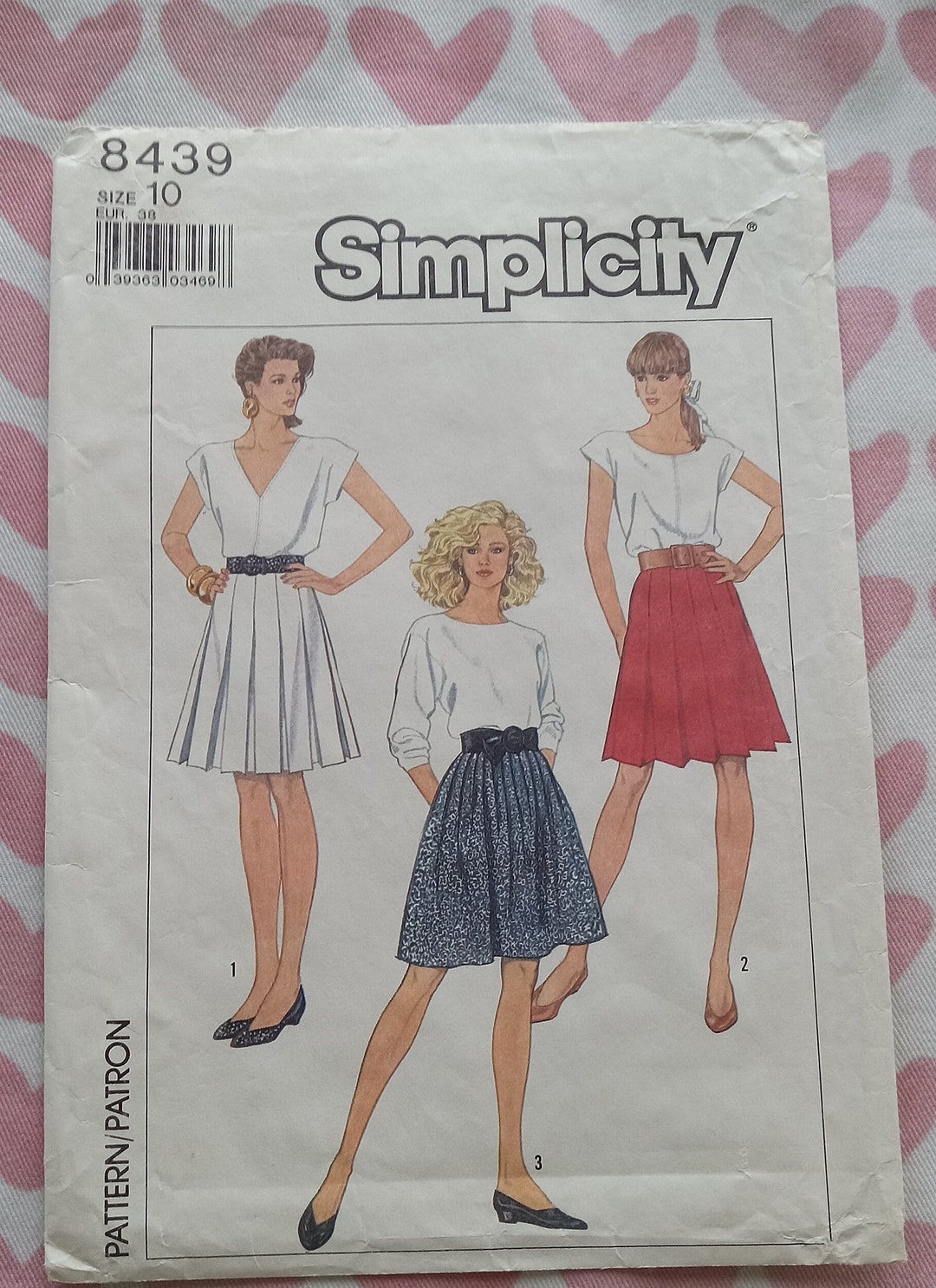 Pattern 8439 Vintage Simplicity 8439, Pleated Skirts Pattern, UC/FF - Etsy