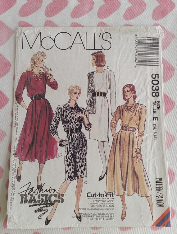 Vintage Mccalls 5038, Fashion Basics Dress Pattern, UC/FF - Etsy Vintage Mccalls 5038, Fashion Basics Dress Pattern, UC/FF - Etsy