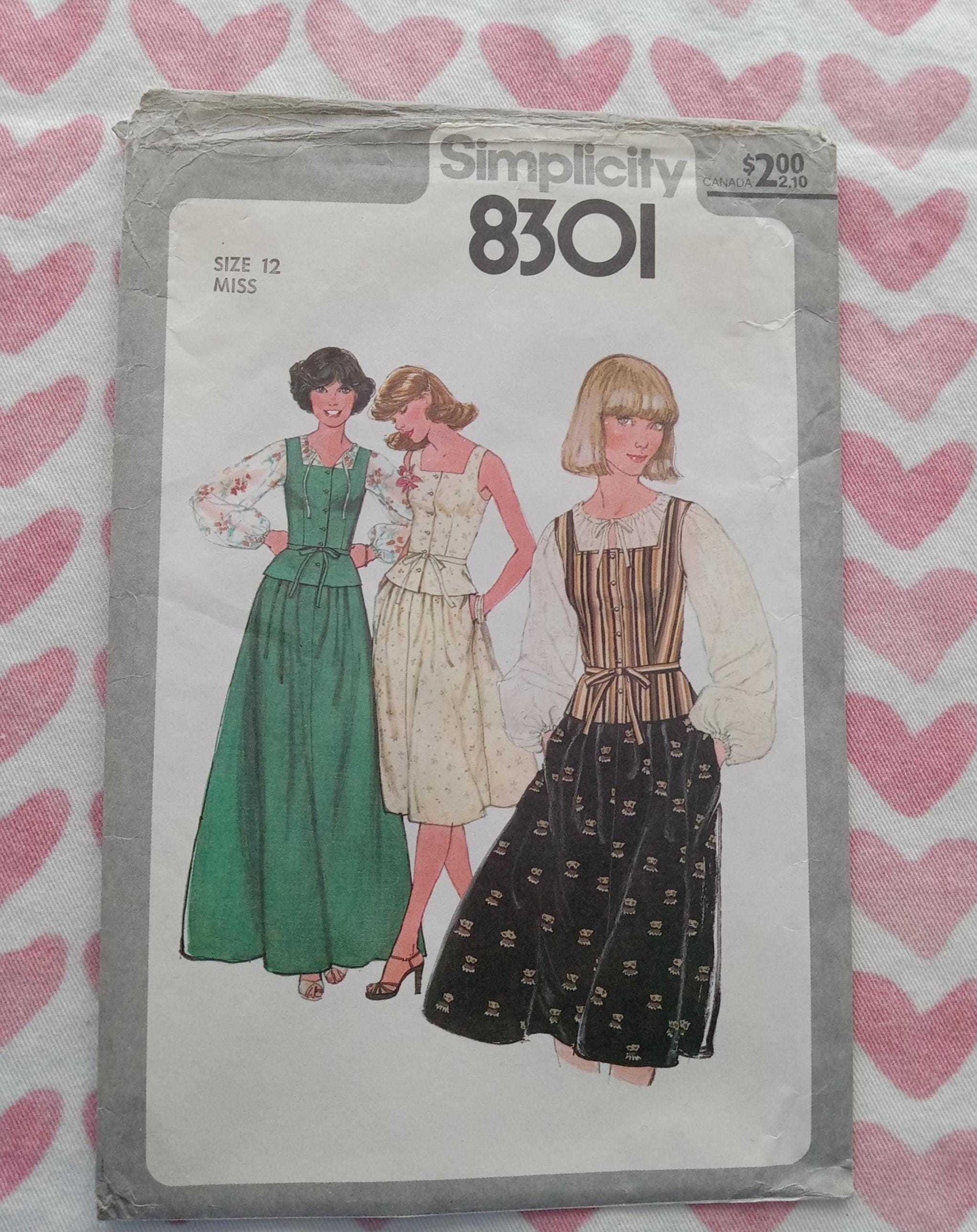 Vintage Simplicity 8301, Folkwear Style Seperates Pattern, UC/FF - Etsy