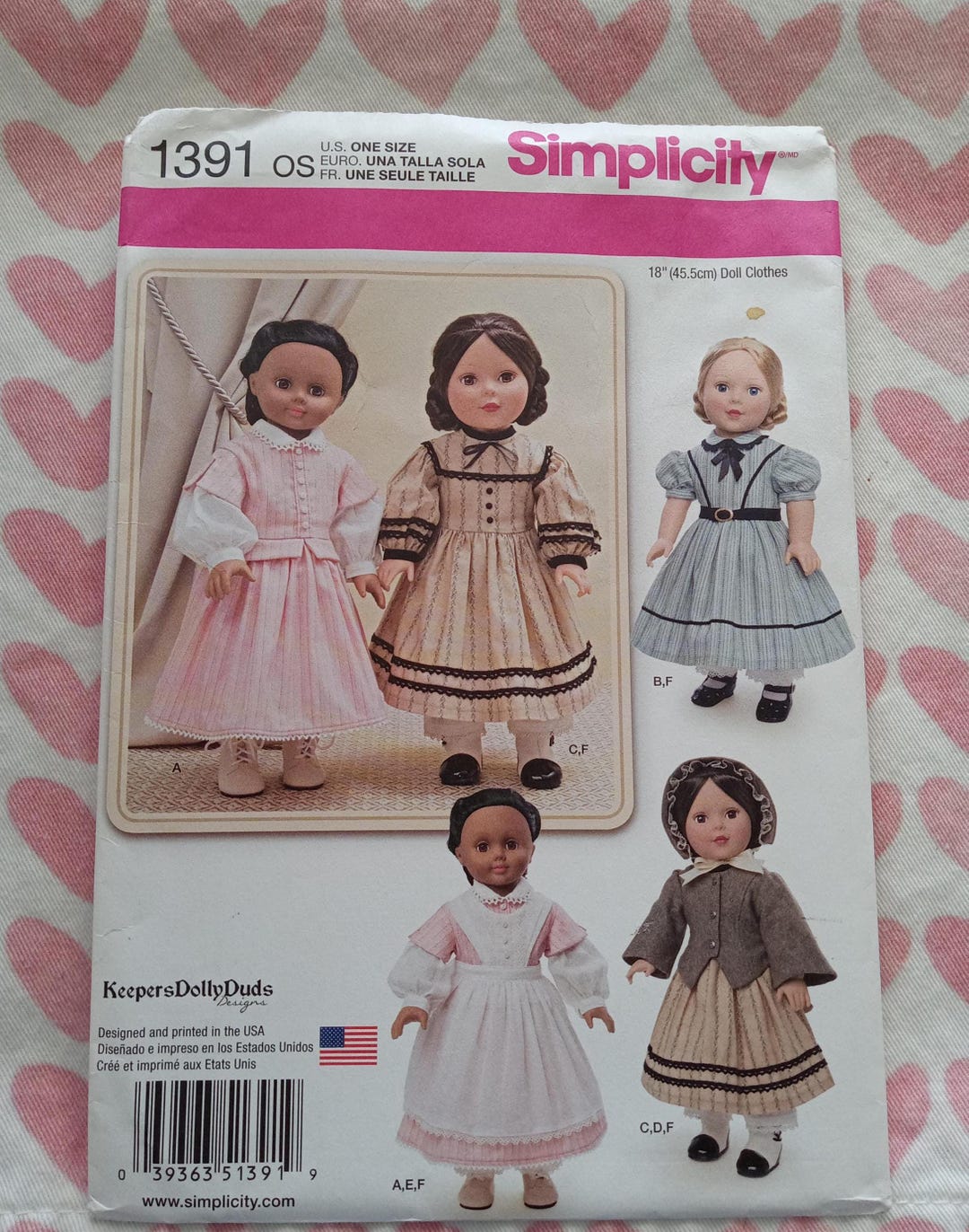 Simplicity 1391, Keepers Dolly Duds Pattern, UC/FF - Etsy