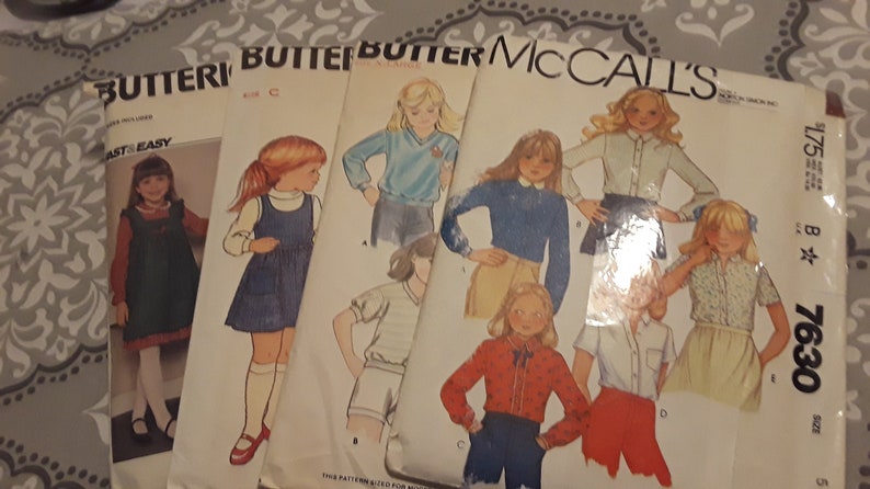 size 5-6x Vintage girls sewing patterns