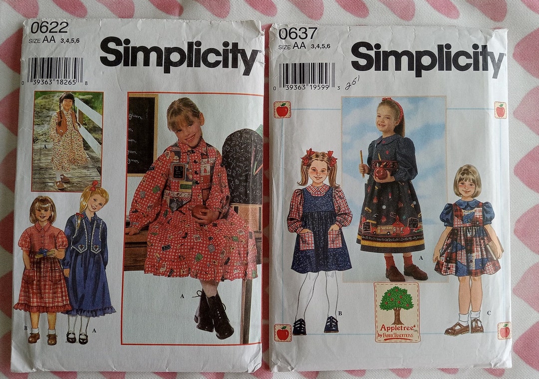 Vintage Simplicity Apple Tree, Girls Dress Patterns, UC/FF - Etsy