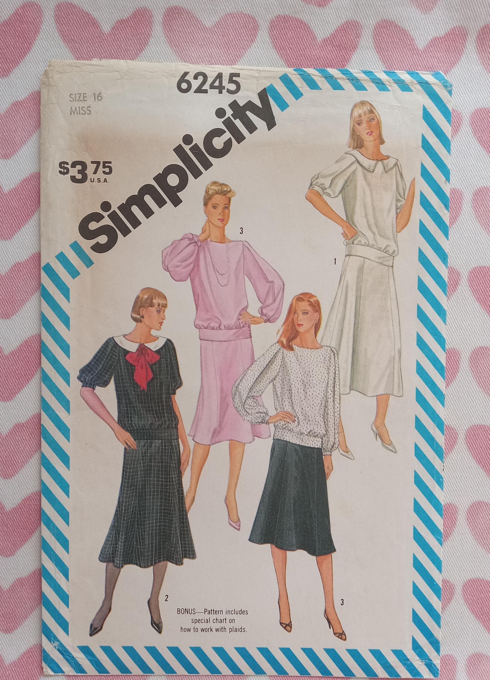 Vintage Simplicity 6245, Dropped Waist dress pattern, UC/FF